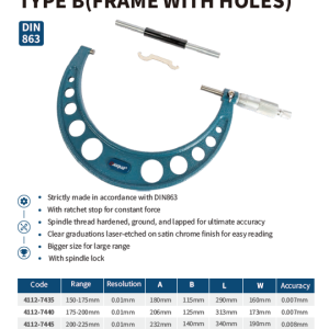 میکرومتر خارج سایز 150-175 میلیمتر برند داسکوا کد 7435-4112
