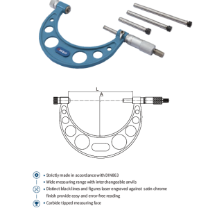 میکرومتر خارج سایز 200-300 میلیمتر برند داسکوا کد 0006-4801
